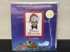 Disney Mickey Mouse X5 Donald Duck Cross-stitch Christmas Card Rare Craft NEW