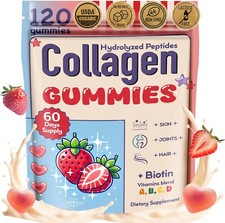 Collagen Peptides Gummies for Women   Biotin, Zinc, Vitamin D3   120. 01/27  