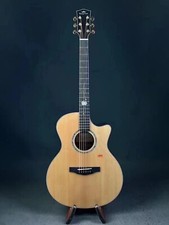 Chitarra acustica tutto legno massello 41 pollici cutaway abalone intarsio ebano palissandro corpo