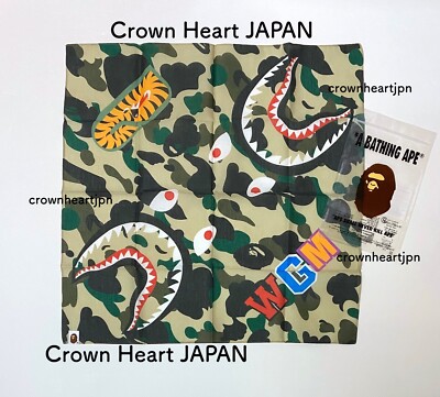 BAPEMANIA#01＆BAPEカモカタログ A BATHING APE New A BATHING APE BAPE 1ST CAMO SHARK BANDANA Yellow | eBay