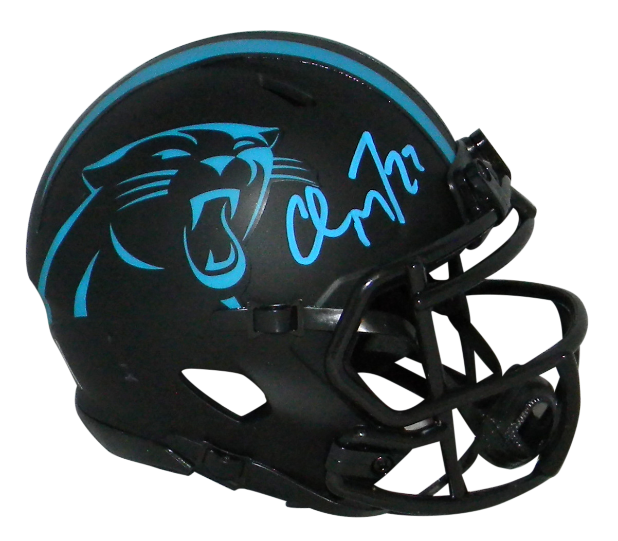 Christian McCaffrey Autographed Signed Carolina Panthers ECLIPSE SPEED MINI HELMET BECKETT 