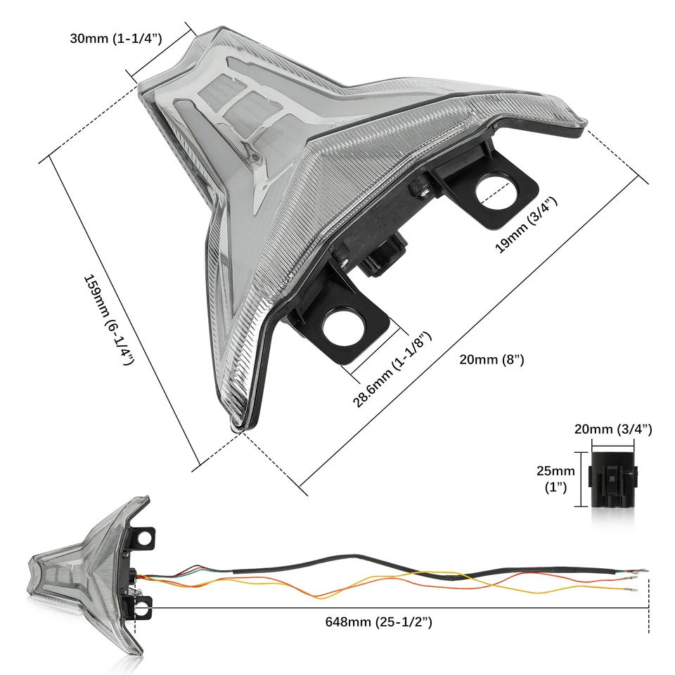 For Kawasaki Z400 2018-2023 Smoke Integrated LED Tail Brake Light Turn Signals - Image 2 of 4