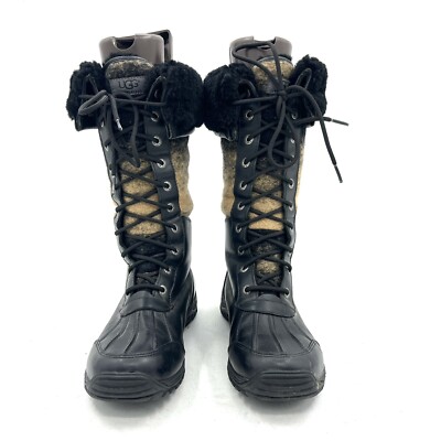 Ugg Adirondack Tall Black Hombre Winter Snow Boot Size 8.5  display picture 2
