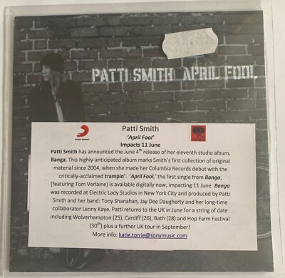 scarce  PATTI SMITH ~ April Fool ~ UK  VERSION ~ 2012 PROMO CD ~ Free Shipping