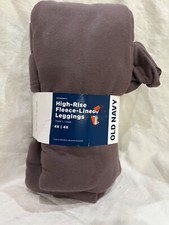 Old Navy Women's High Rise Fleece Lined High Rise Jersey Leggings Purple Gray 3X
