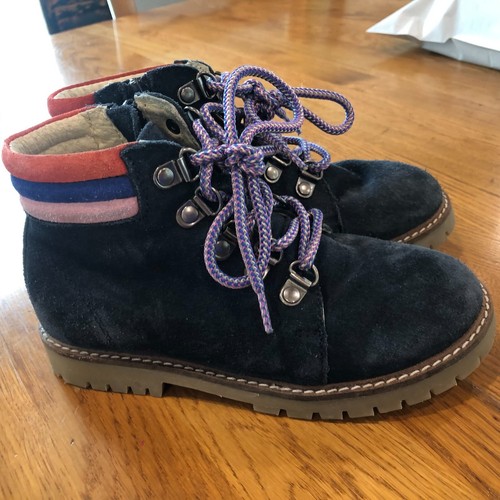 Mini Boden Boys Size 13 (EU 31) Navy Blue Suede Leather Boots EUC!