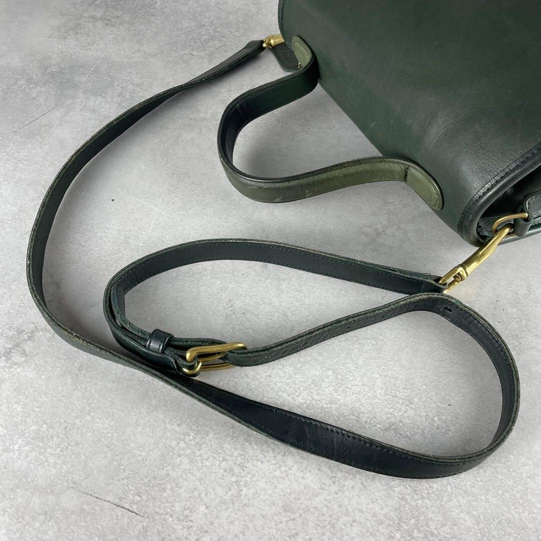 Old Coach 9977 2Way Shoulder Bag Green Vintage Leather MANOR Old Coach 9977 2Way Shoulder Bag Green Vintage Leather MANOR