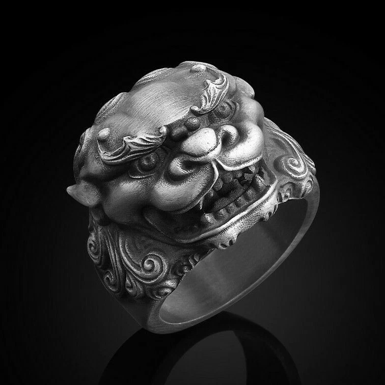 Chinese lion ring clearance