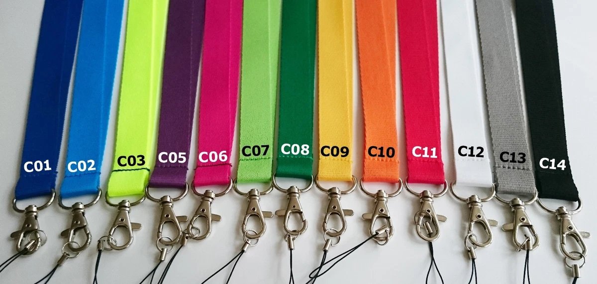 Printed or plain Lanyard Personalised custom neck strap CARD HOLDER option