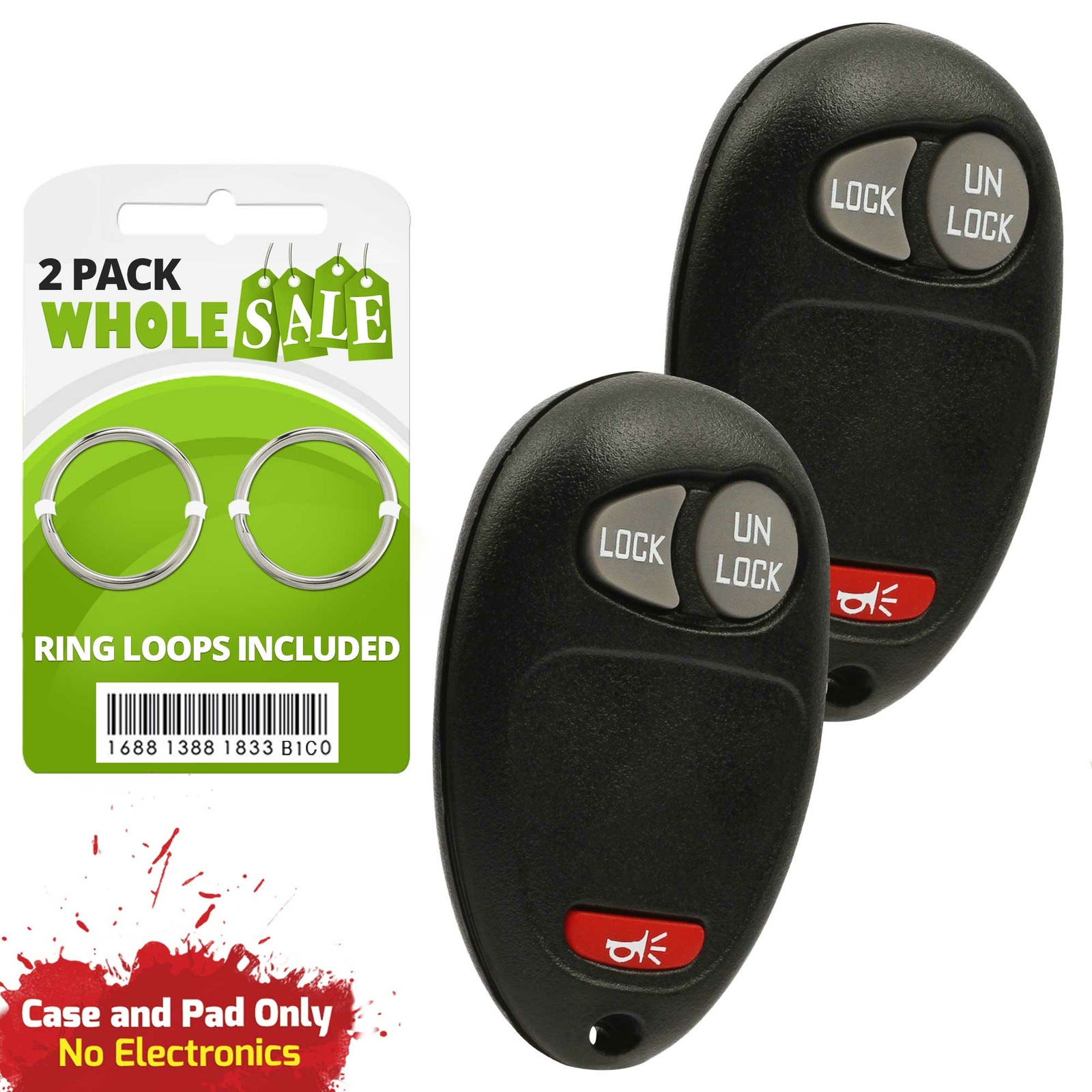 2 Replacement For 05 06 07 08 09 10 11 12 Chevrolet Colorado Key Fob Shell Case