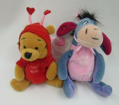 Disney Love Bug Winnie the Pooh & Eeyore 2000 Bean Bag Plush