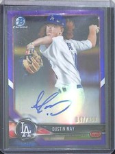2018 Bowman Chrome Purple Refractor Autograph #BCPA-DM Dustin May 147/250