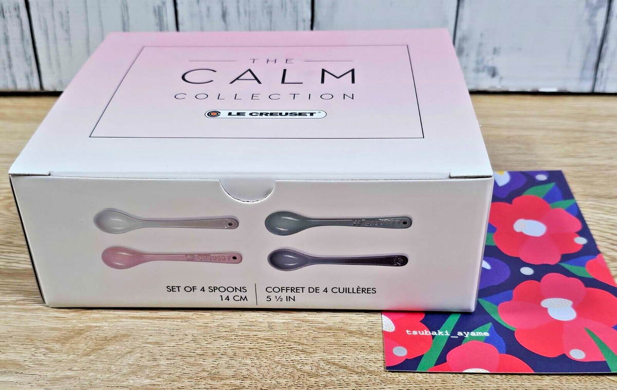 Le Creuset Spoons CALM Collection 5.5in Set of 4 stoneware sea