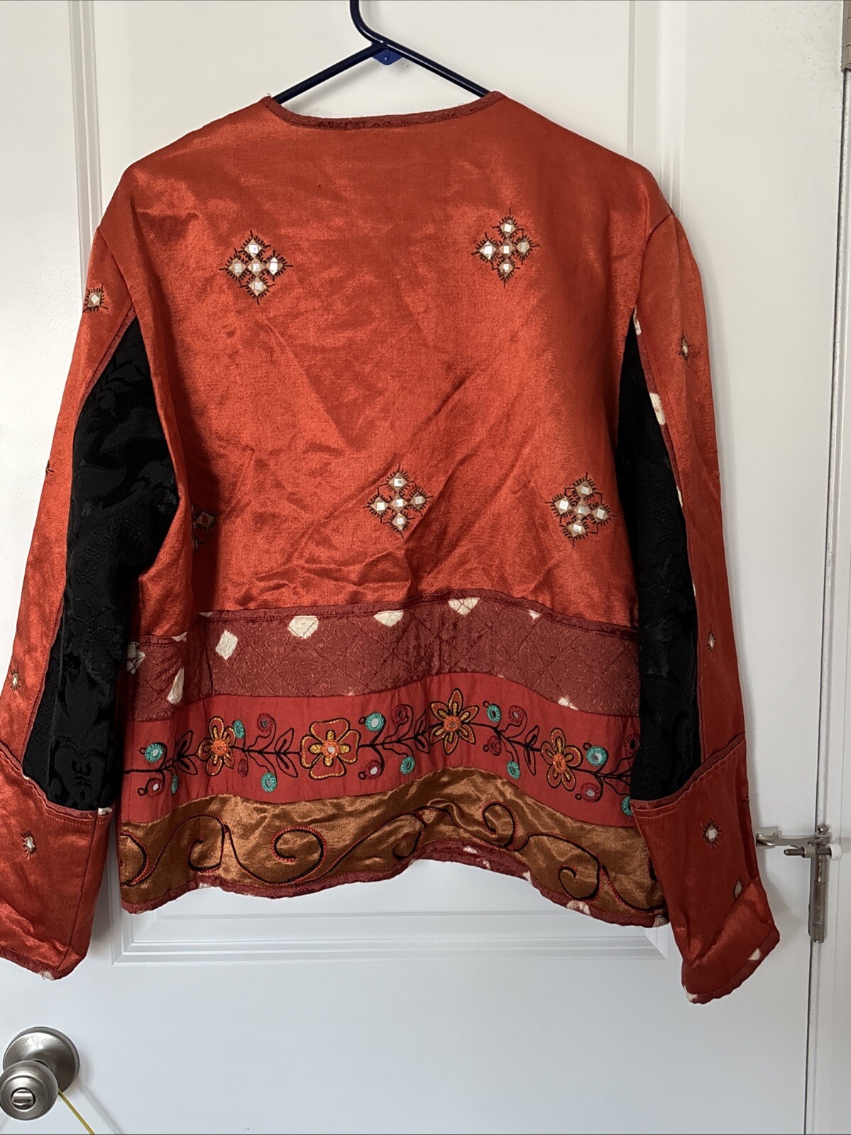Flashback Rust/Orange Patchwork Embroidered Jacke… - image 9
