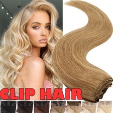 Russian THICK DOUBLE WEFT Real Human Remy Hair Extensions/Clip In Full Head 170G