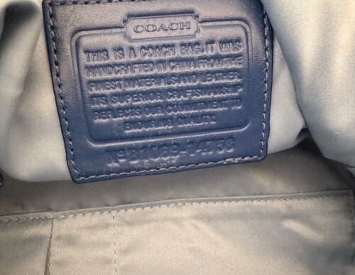 Coach Vintage mit Etikett Royal Kobaltblau Leder Messing Hardware Handtasche Reiben - Bild 9 von 16