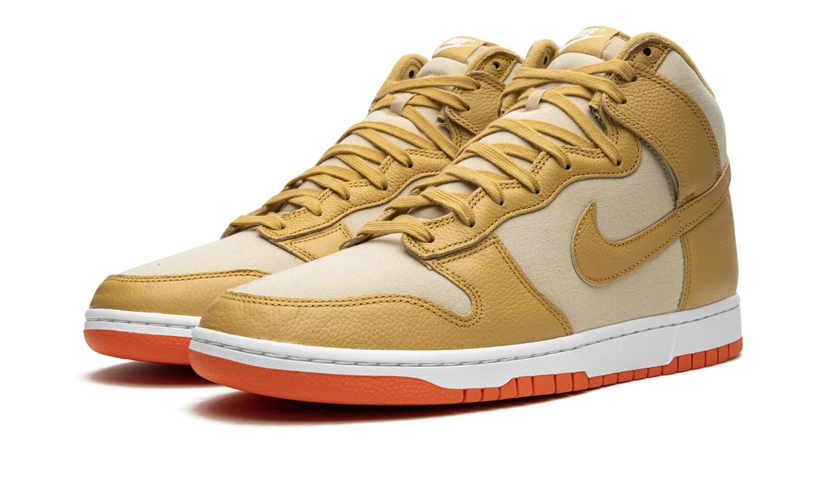 Nike Dunk High Wheat Gold Safety Orange DV7215-700 Mens Shoes New