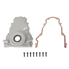 For LS Gen 4 Front Engine Timing Chain Cover w/10AN Twin Turbo Oil Drain Fitting