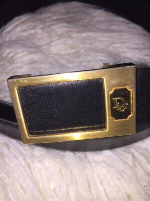 Authentic Dior D Belt Christian Dior D Buckle Black Aged Leather Belt - Size 90  main image 3