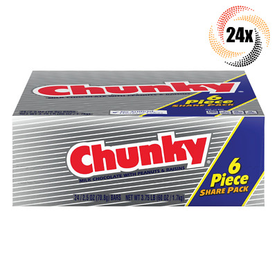 Full Box 24x Packs Chunky Chocolate Raisin & Peanut King Size Candy 2.5oz