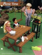 NEW ANNIES PLASTIC CANVAS PICNIC TIME - PICNIC TABLE GRILL GREAT DESIGNS
