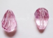 30 Pcs Faceted 8x12mm Pink Crystal Gems Teardrop-shaped Loose Beads