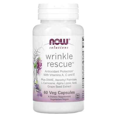 Wrinkle Rescue Now Foods Solutions 60 Capsules! Quality Assured!