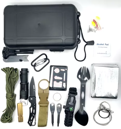 Survival Kit 13 IN 1 Emergency Tactical Defense Equipment Outdoor Camping Tools