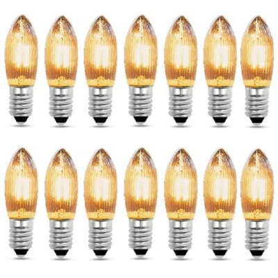 14 Stück E10 8V-55V LED Spitzkerze Glühbirnen Riffelkerzen Schwibbogen Lichter - Bild 1 von 2