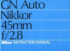Nikon GN Auto Nikkor 45mm f/2.8 Instruction Manual