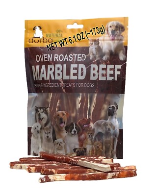 Marbled Beef Oven Roasted Flank Strips Dog & Cat Treats Food 6.1oz Tasty Chews