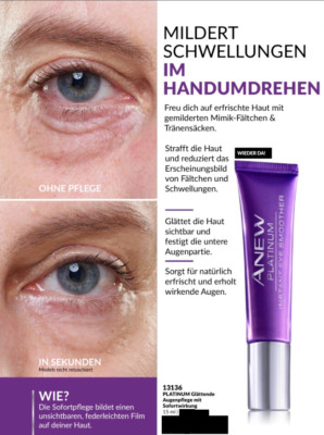 Avon Anew Platinum  Eye Smoother Augencreme AB 60 jahre Creme Augenschatten Top