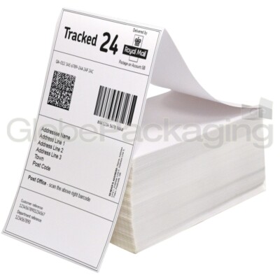 WEISSE DIREKTE THERMISCHE ETIKETTEN - ROLLEN & FÄCHERFALTUNG - 2x1'', 4x6'', 4x8'' ZEBRA DRUCK ETC.