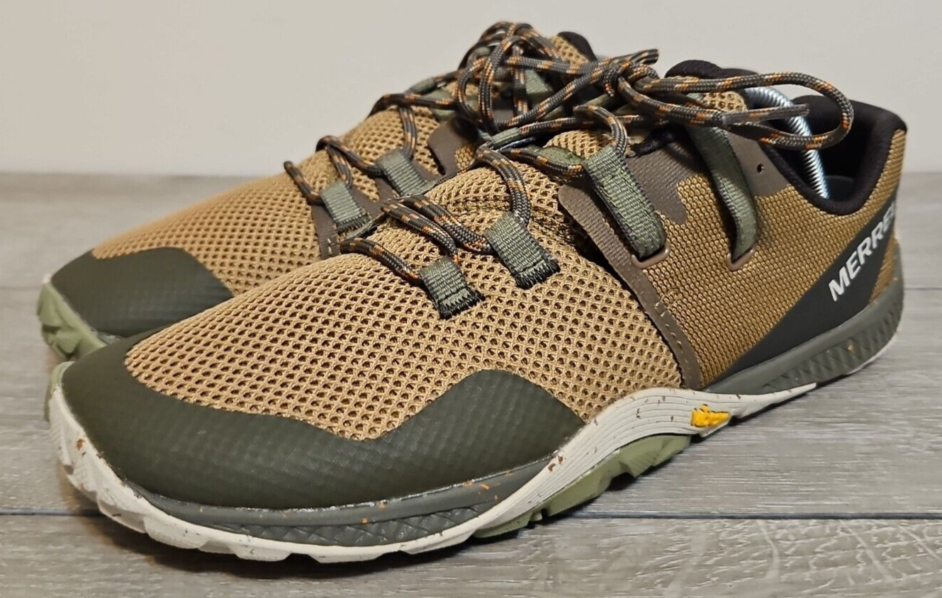 Merrell Trail Glove 6 Uomo 10 Scarpe da Corsa a Piedi Nudi Incenso Marrone Verde Vibram