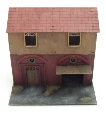 SMALL HOUSE  (Streets + Gangs of Rome) - 28mm  - ASSEMBLED MDF & HIGHLY PAINTED 