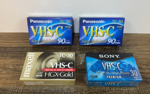 Lot mixte de bandes de caméscope TC-30 VHS-C Maxell Panasonic Sony HGX-Or Premium - Photo 1/3