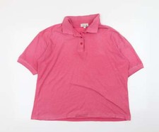 glassigue Mens Pink Cotton Blend Polo Size M Collared