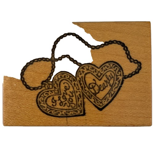 Inkadinkado Love Is Patient Wooden Rubber Stamp | 2x2 Inch Heart Stamp For Card Making & Crafts