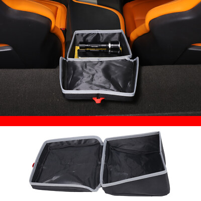 Black Cloth Armrest Box Rear Storage Box Bag Für Corvette C7 2014-2019