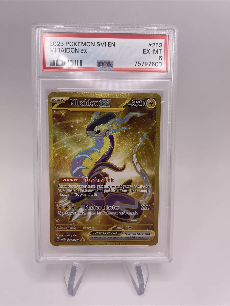 2023 Pokémon Scarlet & Violet #253 Miraidon Ex Gold Full Art PSA 6