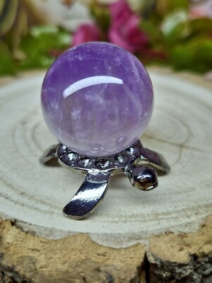 Hübsche hochwertige Mini Geist Amethyst Kristallkugel 27 mm 28 g & Schildkrötenhalter