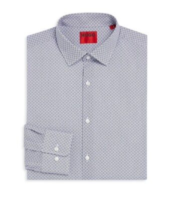 HUGO Men Mabel Micro Print Regular Fit Dress Shirt