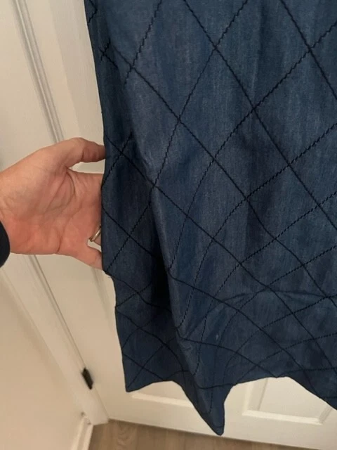 Abito blu KATE SPADE manica corta con tasche posteriori con cerniera a vista taglia 00