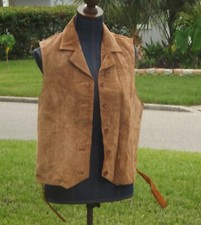 Savannah, Ladies Brown Leather Waistcoat, Size M