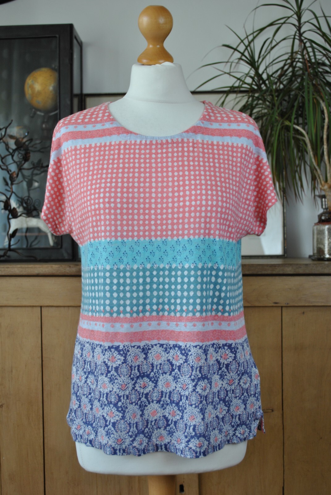 EX White Stuff Colourful Patchwork Pattern 100% L… - image 1