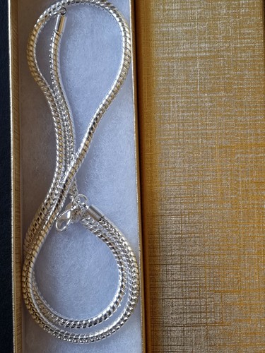 925 STERLING SILVER FILLED 24" 4MM WIDE NECKLACE/BRACELET SET & FREE GIFTBOX. - Picture 12 of 12