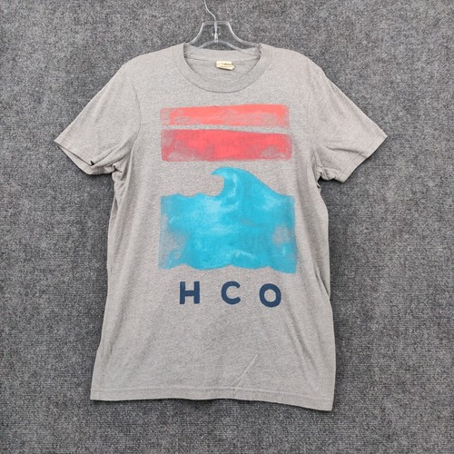 Hollister T-Shirt M Medium Grey Graphic 