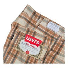 VTG Levi’s Mens 31 Sta-Prest Plaid Shorts Brown 70s Deadstock Made in USA NOS