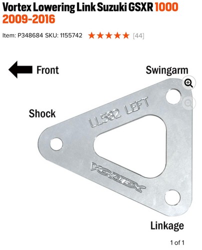 Vortex Lowering Links LL582 Suzuki GSXR1000 2009-2016