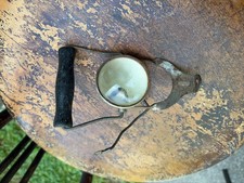 Vintage Bicycle Headlamp With Handle And Mounting Bracket Or Other Use Untested